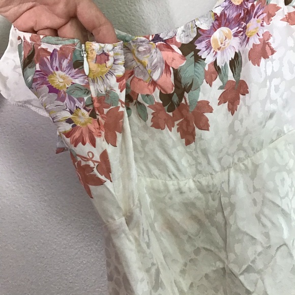 LPA Dress 164 in Floral Leopard Ruffle Silk Blend - Picture 7 of 11